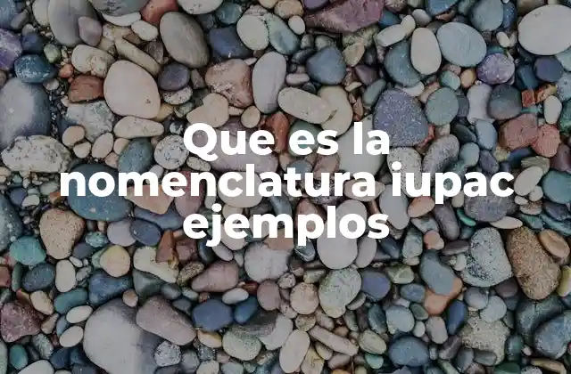 Que es la Nomenclatura Iupac Ejemplos