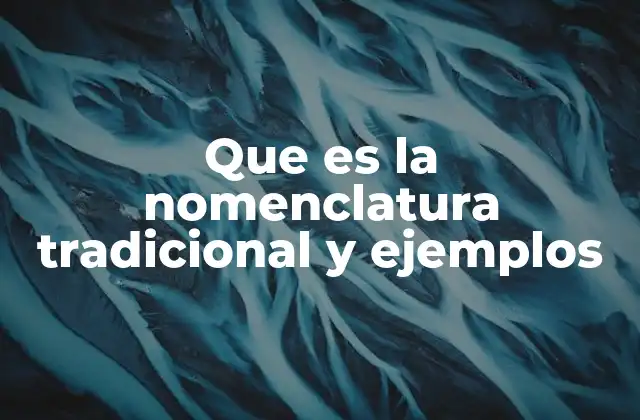 Que es la Nomenclatura Tradicional y Ejemplos