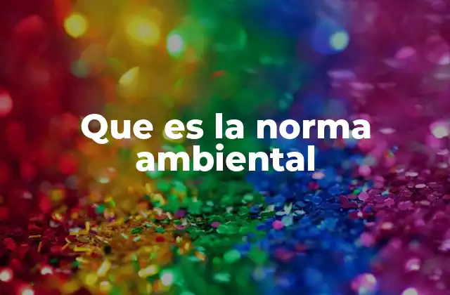 Que es la Norma Ambiental