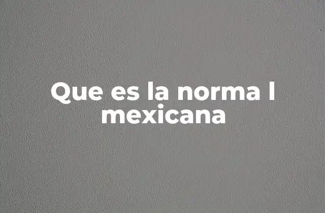 Que es la Norma L Mexicana