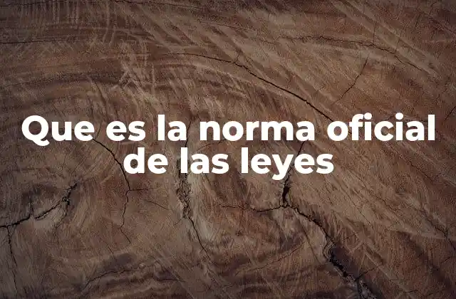 Que es la Norma Oficial de las Leyes