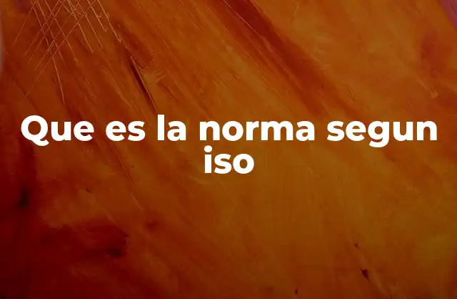 Que es la Norma Segun Iso