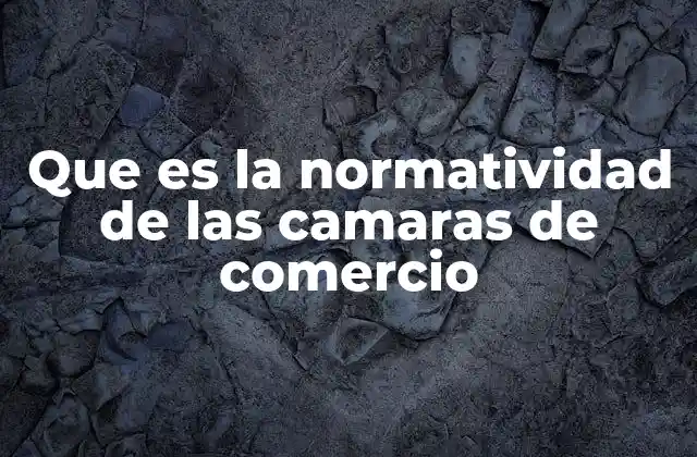 Que es la Normatividad de las Camaras de Comercio