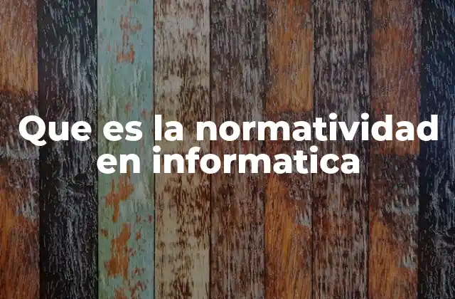 Que es la Normatividad en Informatica