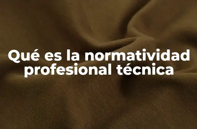 Qué es la Normatividad Profesional Técnica
