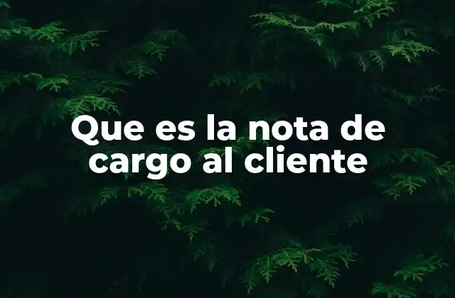 Que es la Nota de Cargo Al Cliente