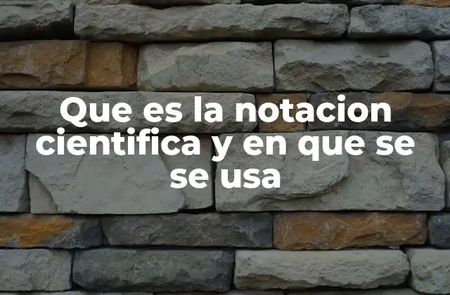 Que es la Notacion Cientifica y en que Se Se Usa