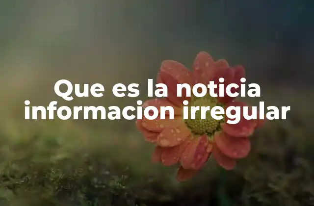 Que es la Noticia Informacion Irregular
