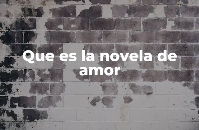 Que es la Novela de Amor