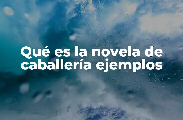 Qué es la Novela de Caballería Ejemplos
