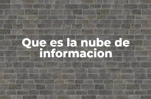 Que es la Nube de Informacion