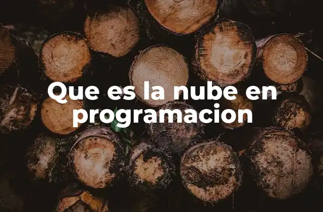Que es la Nube en Programacion
