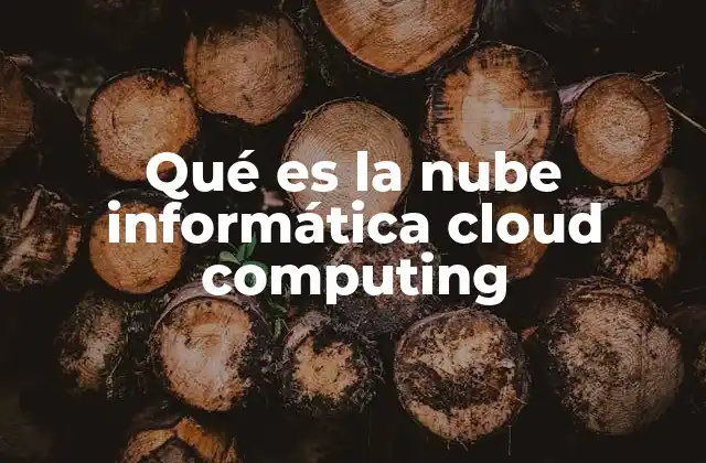 Qué es la Nube Informática Cloud Computing