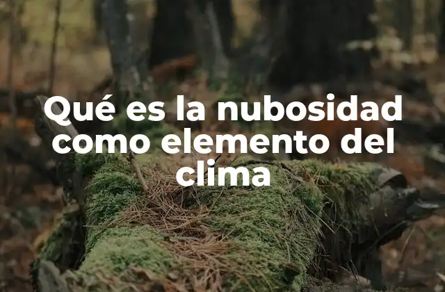 Qué es la Nubosidad como Elemento Del Clima