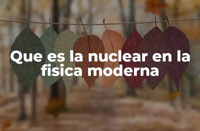 Que es la Nuclear en la Fisica Moderna