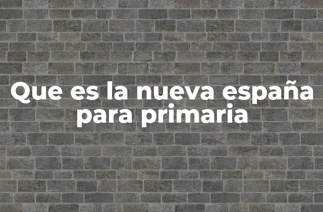 Que es la Nueva España para Primaria