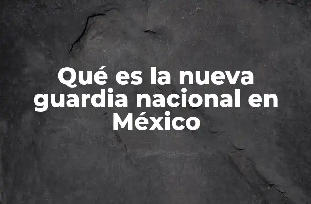 Qué es la Nueva Guardia Nacional en México