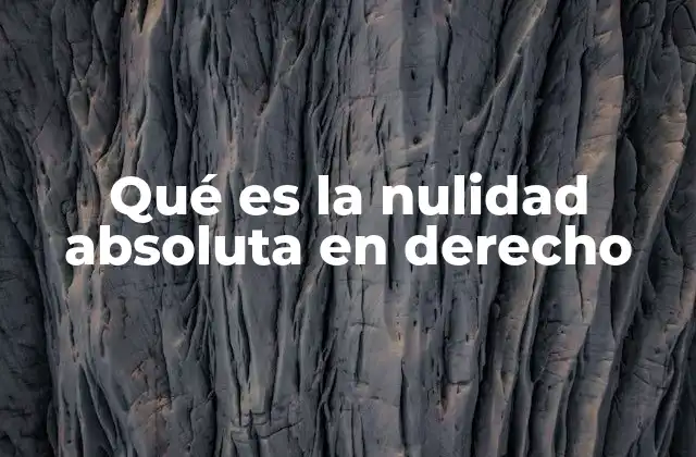 Qué es la Nulidad Absoluta en Derecho