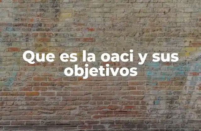 Que es la Oaci y Sus Objetivos