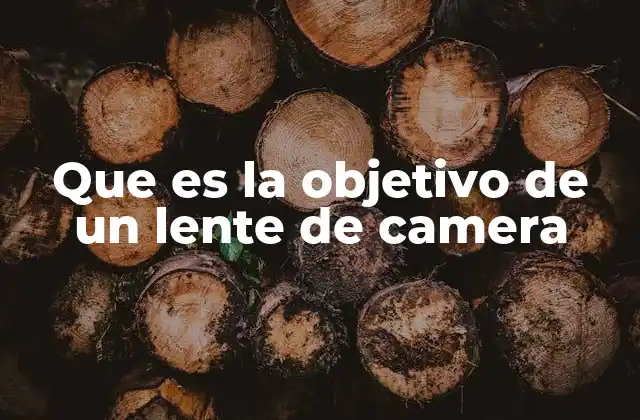 Que es la Objetivo de un Lente de Camera