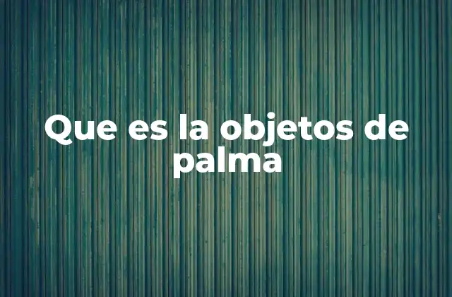 Que es la Objetos de Palma