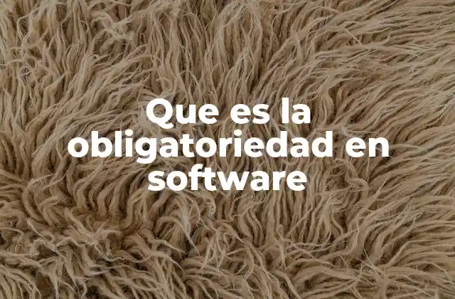 Que es la Obligatoriedad en Software