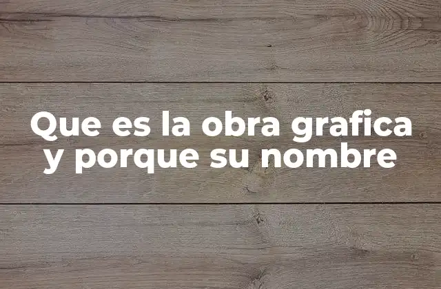 Que es la Obra Grafica y Porque Su Nombre