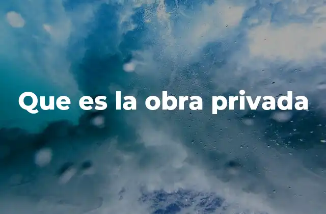 Que es la Obra Privada
