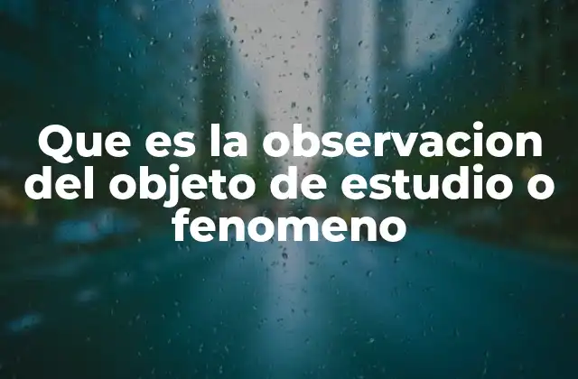 La importancia de la observación en la investigación científica