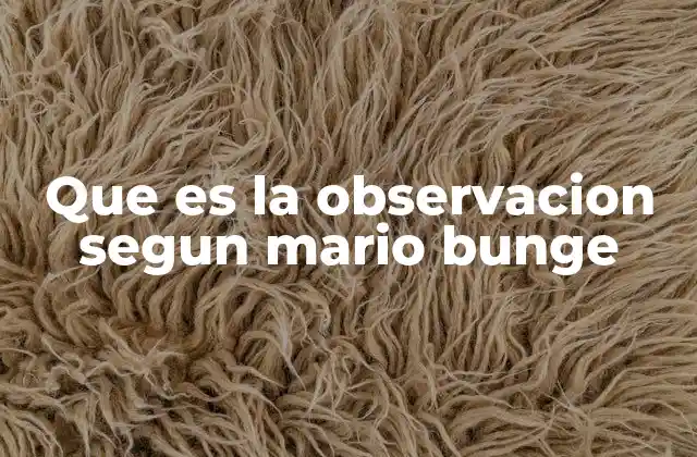 Que es la Observacion Segun Mario Bunge 2 El rol de la observación en el método científico