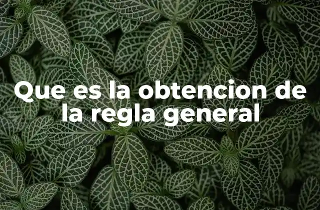 Que es la Obtencion de la Regla General