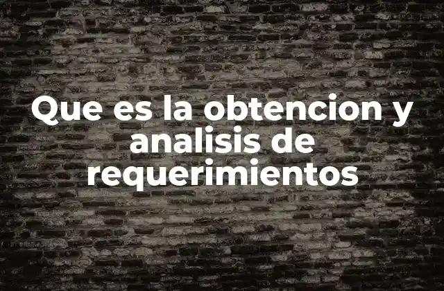 Que es la Obtencion y Analisis de Requerimientos