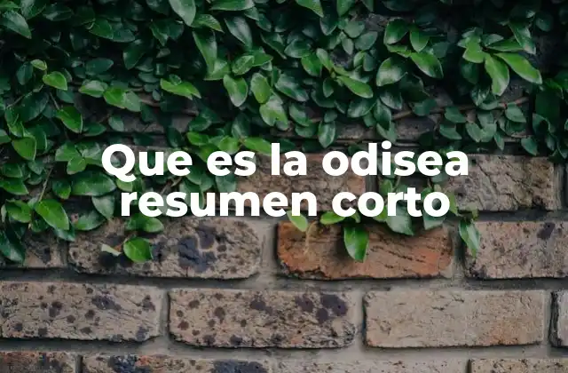 Que es la Odisea Resumen Corto