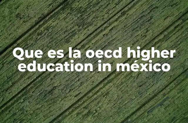 Que es la Oecd Higher Education In México 2 El rol de la OCDE en la transformación del sistema educativo mexicano