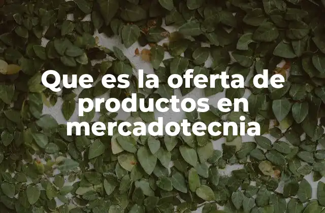 Que es la Oferta de Productos en Mercadotecnia