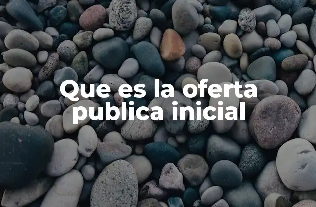 Que es la Oferta Publica Inicial