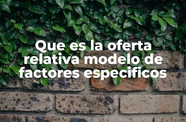 Que es la Oferta Relativa Modelo de Factores Especificos