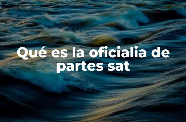 Qué es la Oficialia de Partes Sat