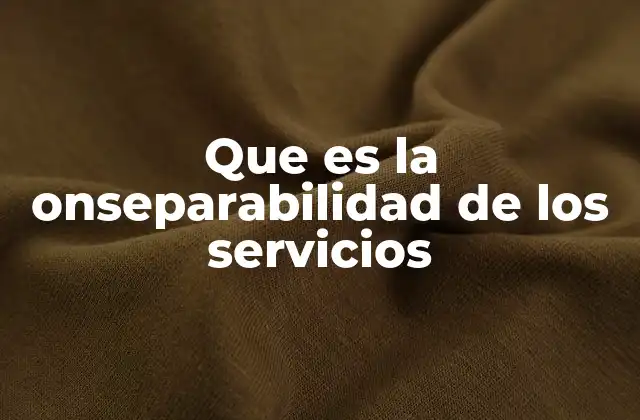 Que es la Onseparabilidad de los Servicios
