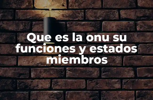 Que es la Onu Su Funciones y Estados Miembros