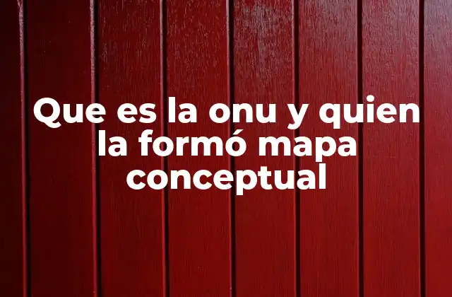 Que es la Onu y Quien la Formó Mapa Conceptual