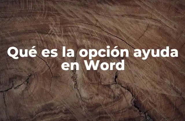 Qué es la Opción Ayuda en Word