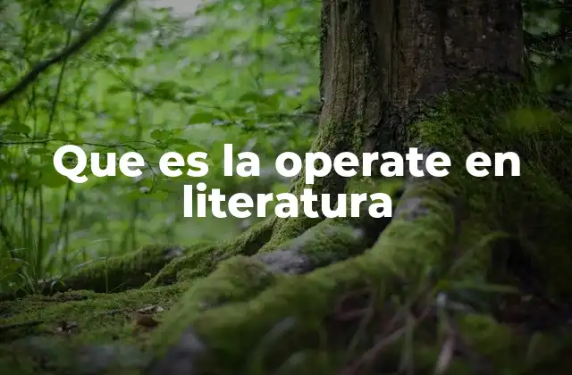 Que es la Operate en Literatura