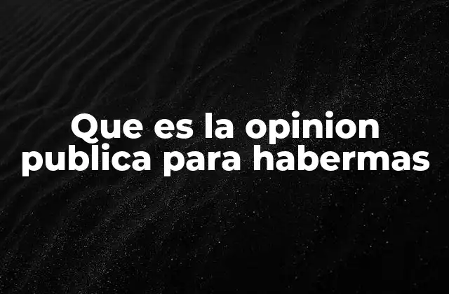 Que es la Opinion Publica para Habermas