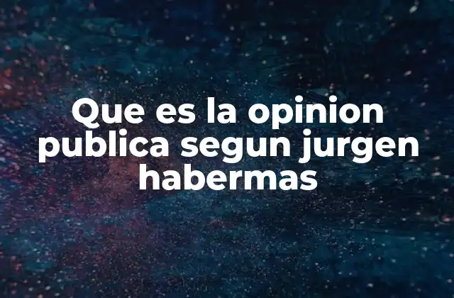 Que es la Opinion Publica Segun Jurgen Habermas