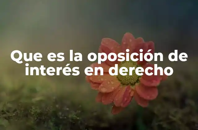 Que es la Oposición de Interés en Derecho