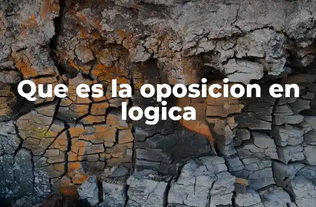 Que es la Oposicion en Logica