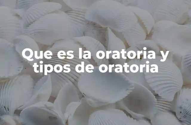 Que es la Oratoria y Tipos de Oratoria