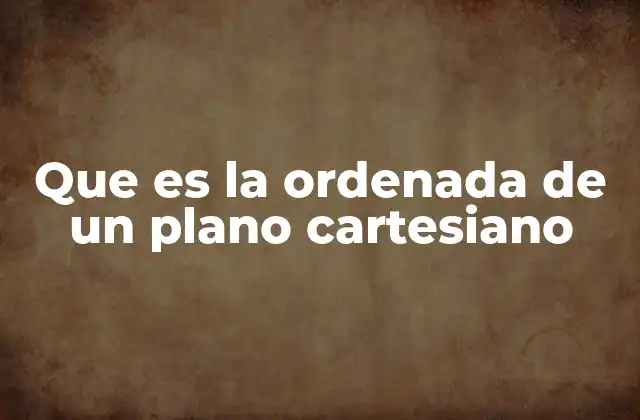 Que es la Ordenada de un Plano Cartesiano