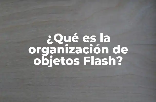¿qué es la Organización de Objetos Flash?